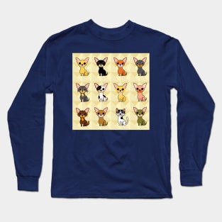 Assorted Chihuahua dogs one cat Long Sleeve T-Shirt